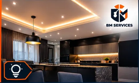 Instalação de luminárias e ventiladores